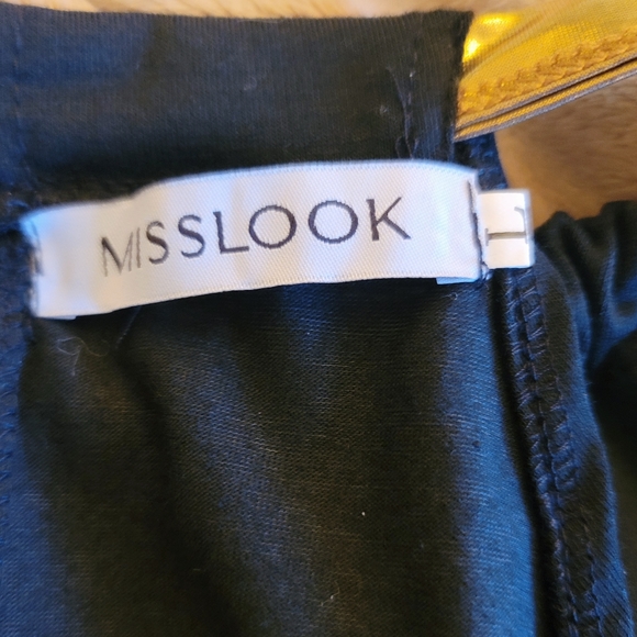 New Vintage Black Holiday Dress Cold Shoulder Lace Sleeves Large - Picture 5 of 5